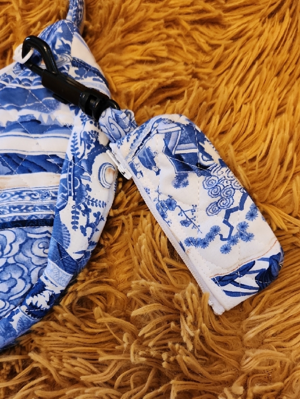 NWOT Handmade Blue & White Floral Print Mini Shoulder Bag FINAL PRICE - Picture 2 of 10